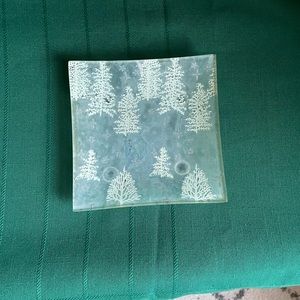 Holiday/ Winter accent glass holder.